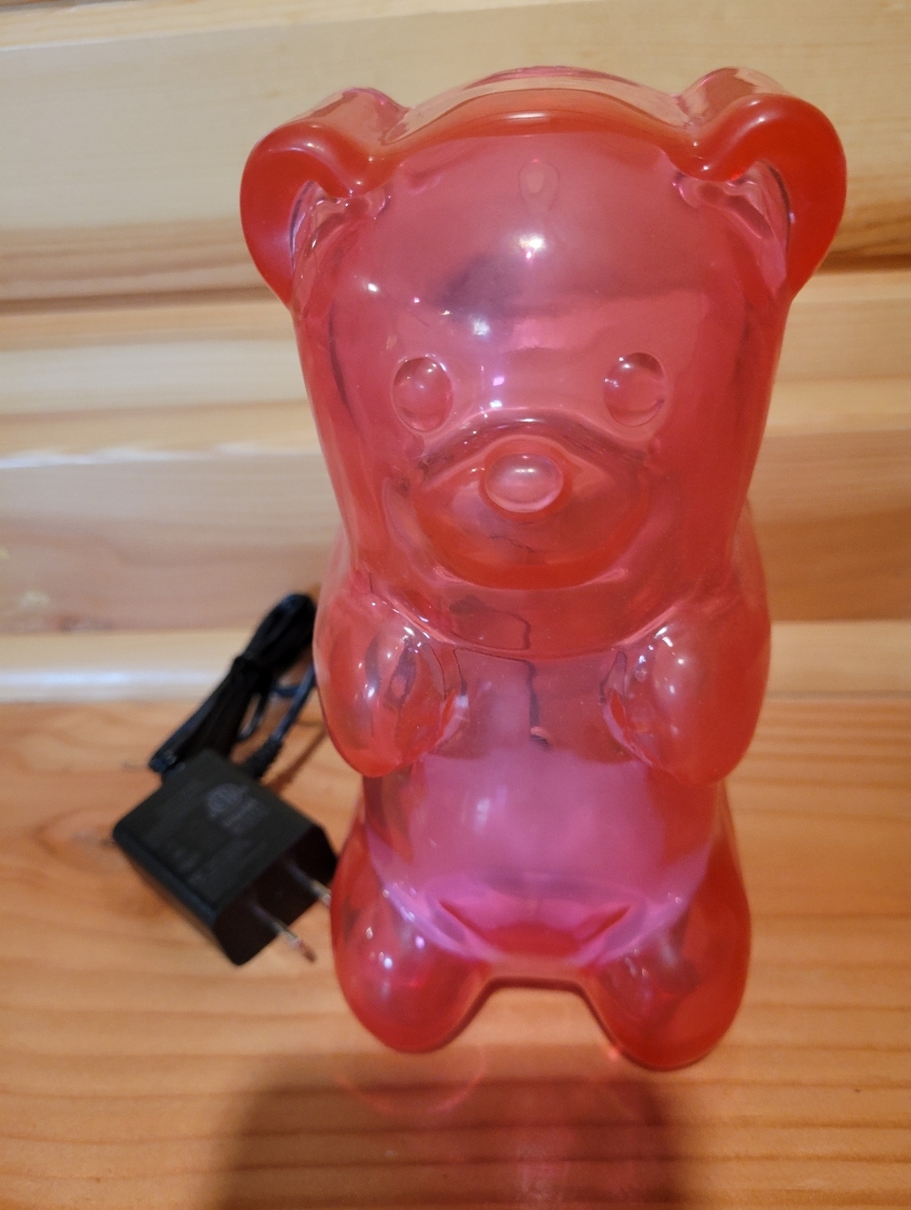 Gummygoods Squeezable Gummy Bear Night Light - Pink Translucent LED Nightlight